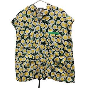 Diane Von Furstenberg X Target Hooded Vest Womens Medium Poppy Nylon Packable